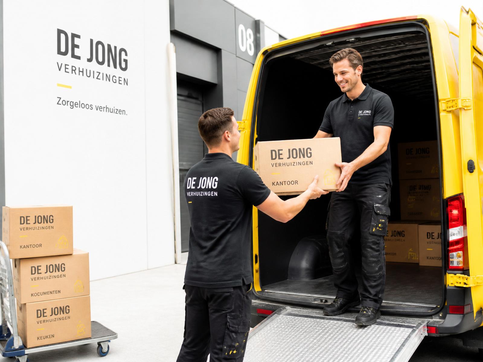 Medewerkers laden materiaal in om het extern te bewaren